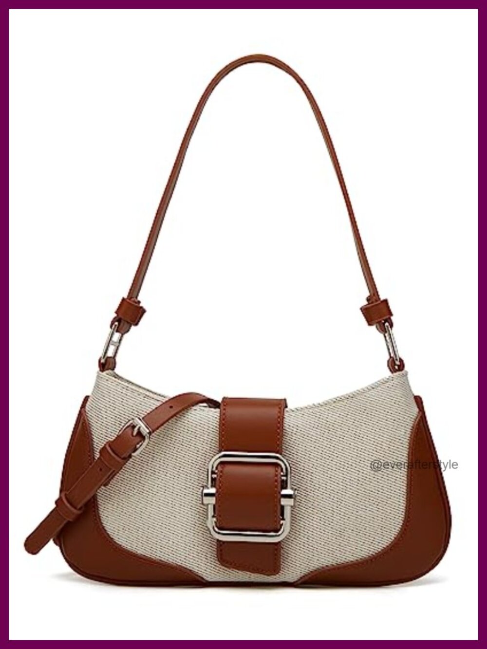 PU Leather Denim Canvas Crossbody Hobo Bag Detachable Strap Everyday